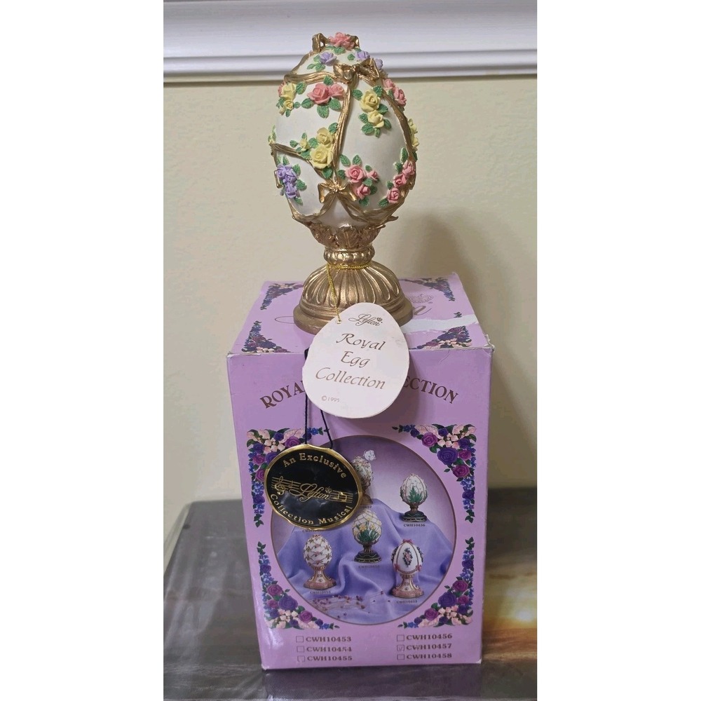Lefton 1995 Royal Egg Collection Wind Up Musical Box Tune-HI-LILI-HI-LO Colorful